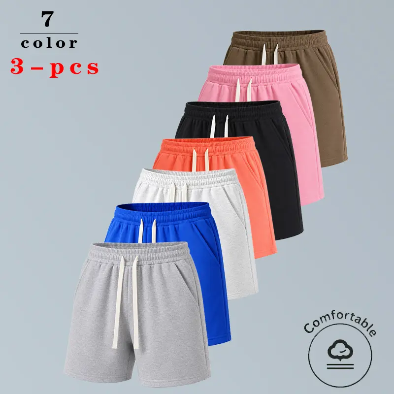 1 or 3 Pack Men's Summer Shorts, Breathable Casual Shorts with Elastic Drawstring Waist and Side Pockets, Comfortable Loose Fit Athletic Sportswear, Stylish Versatile Lounge Bottoms in 7 Colors for Gym, Running, Workout, Travel, Beach and Daily Wear