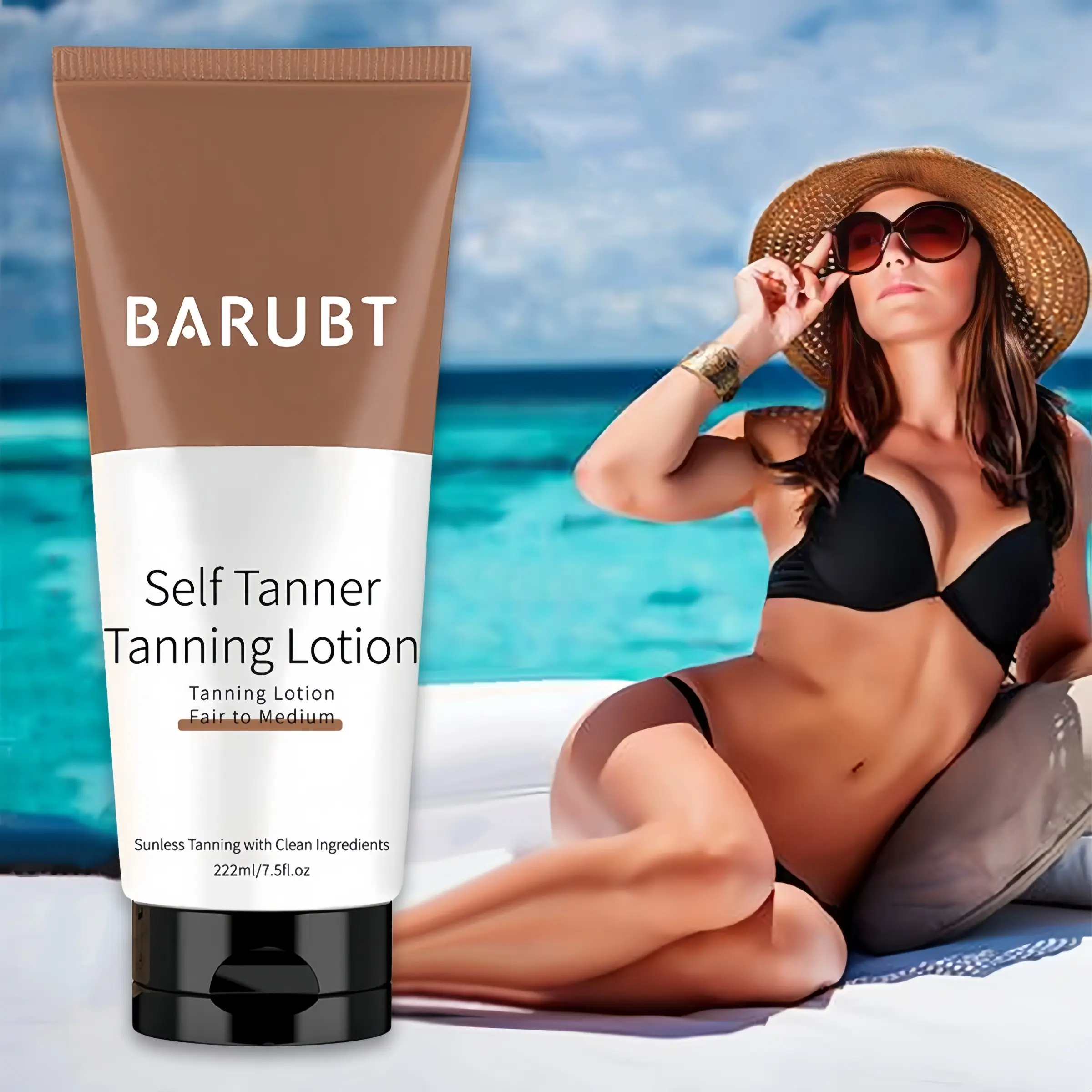 Self Tanner Lotion, Body Tanner, Alcohol-Free, No Residue, Quick-Dry, Natural Tan Effect, Suitable for All Light Skin Tones, Instant Bronze Glow, Gradual Natural Bronzed Sunless Hydrating Moisturizing Streak Free Tanning, Moisturizing Tanning Cream