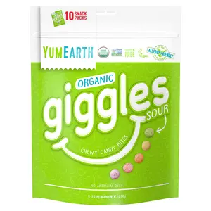 YumEarth Organic Giggles, Sour, 10 Snack Packs, 0.5 oz (14 g) Each