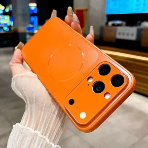 Magnetic suction instantly turns 17 large window frosted glass phone case suitable for Apple/iPhone 17 17Air 16 15 14 13Pro Max compatible with Magsafe wireless charging original color ultra-thin new electric bottom AF oil coated protective case