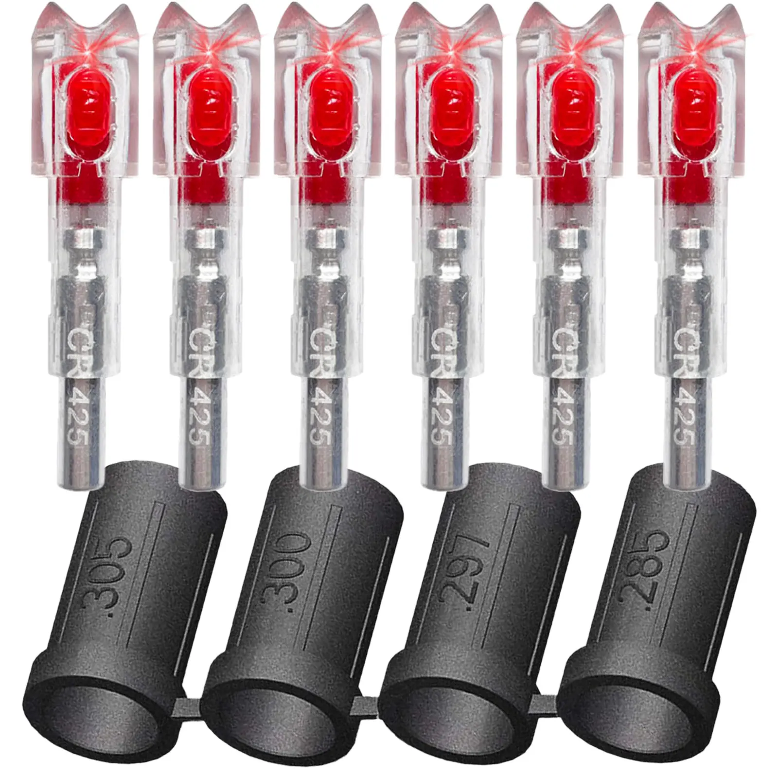 Lighted Crossbow Nocks 6 Pack with On/Off Switch | .285 .297 .300 .305 Bushings LED Bolt Nocks for Hunting Shooting