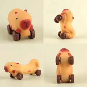 Capybara Lala Silicone Squishy Fidget Toy - Cute, Stretchable, Small Nibble-Friendly Transforming Sliding Car, Kids' Stress Relief Squishies Toy, Fidgets