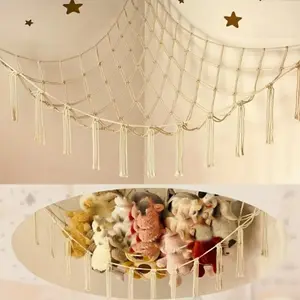 2-Piece 51-Inch Filled Animal Storage Hammock or Corner Net, Large Toy Hammock Net for Room Decoration, Cute Plush Animal Organizer