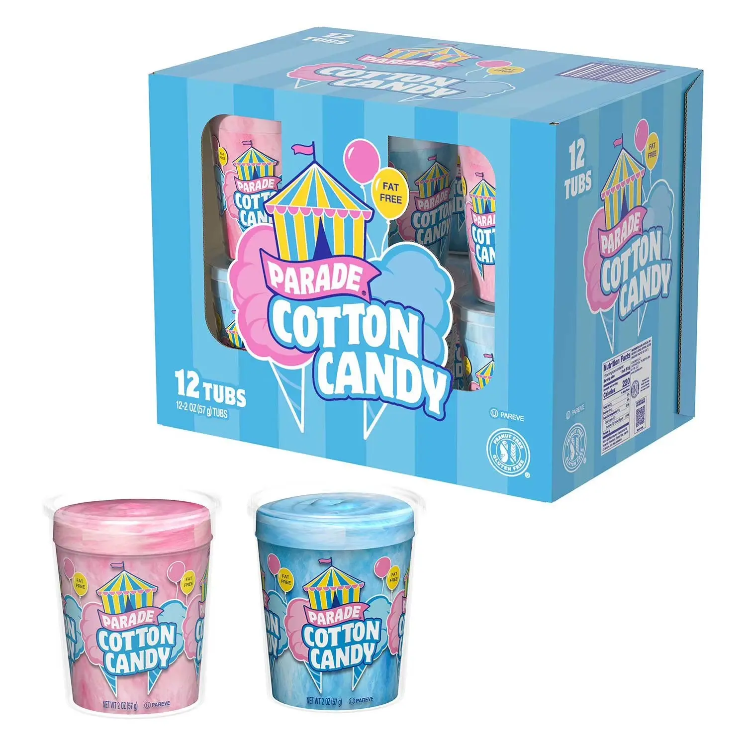 Parade Cotton Candy, 2 oz., 12 pk. | Candy | Sweet Snack | Great Bulk Value