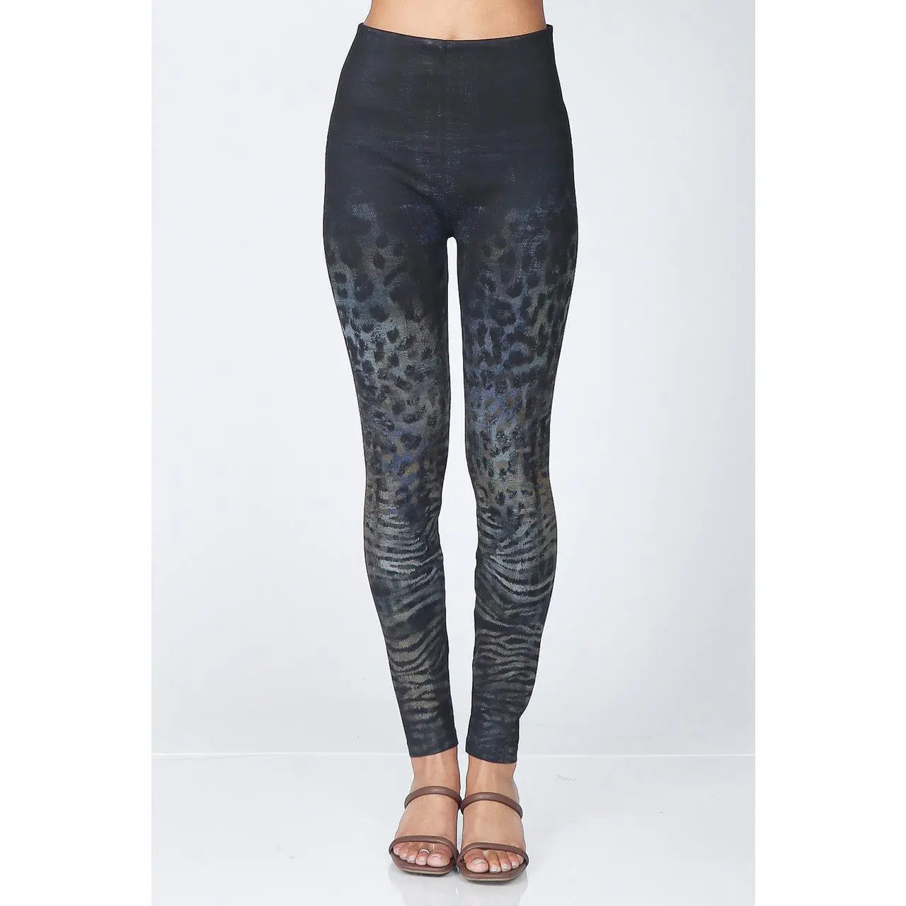 B4292EV High Waist Sublimation Full Length Animal Print Leggings