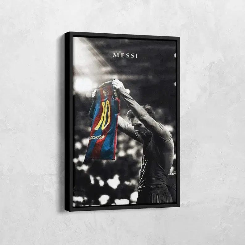 Sale off up to 50%] [No frame, Free Ship] Messi Poster, Player Poster, Soccer Player Man Cave Gift, Football Lover Gifts, Iconic Barcelona Football Soccer, Sports Art Poster Decor Glossy