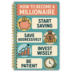 The Financial Spiral Notebook for Becoming a Millionaire | Bill Payment Tracker, Financial Guide, Budget Tool, Organization Aid, Financial Goal Tracking, Money Management | Material: Paper, Planning Pages