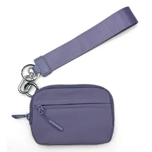 Waterproof Nylon Wristlet for Women | Multi-Functional Coin Card Holder | Compact Zipper Keychain Accessory for Daily Work Commute