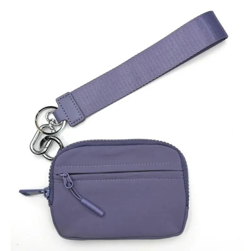 Women's Waterproof Nylon Wrist Bag with Wrist Strap - Keychain Wallet, Clutches Wristlets, Multi-Functional Coin Card Holder, Compact Zipper | Sports & Outdoor Gym Accessory for Daily Commute