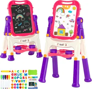 【Latest version】Easel for Kids,Toddler Toys for Ages 2-4, Double-Sided Magnetic Kids Art Easel for 2 Year Old Boy Birthday Gift,Toys for 3 Year Old Boy Dry Erase Boards,Drawing Boadrs for 2 3 4 5 Years Old Girl Gift