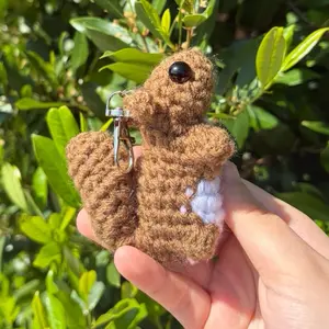 Crochet Squirrel Keychain, Rodent, Handmade Accessory for Bags and Keys, Cute, Mini, Simon the Squirrel