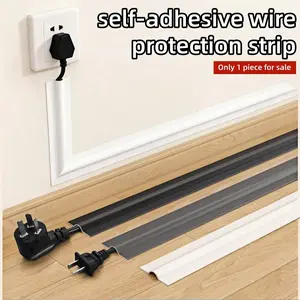 300cm/118.11Inch Self-Adhesive PVC Cable Cover, Floor Cord Protector, Peel and Stick Wire Hider to Hide Messy Cables, Easy Install for Home Office