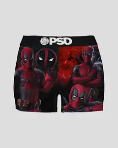 PSD Womens Marvel Deadpool Boy Short Underwear - Comfortable, Breathable, Ultra-light Fabric