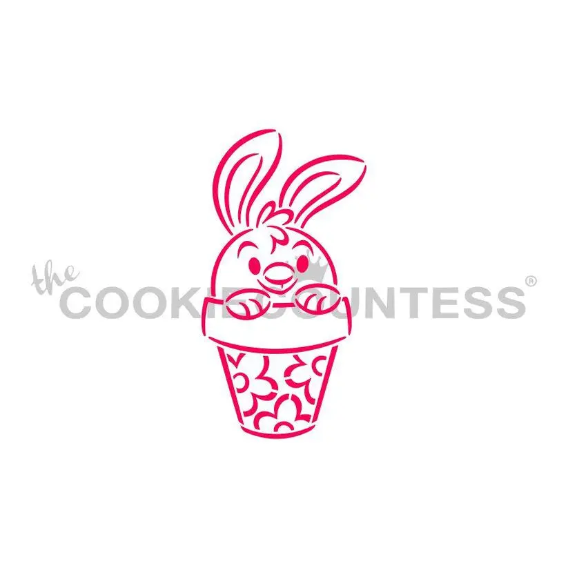 BUNNY IN A POT PYO STENCIL