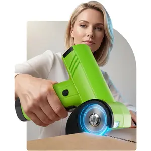 Cardboard, 4-Speeds No-Jam Cutting & 60 Min Long-Lasting, Box for Fast Box Recycling, Ergonomic Scissors for Seniors,, Tailors, DIY Crafters (Green)