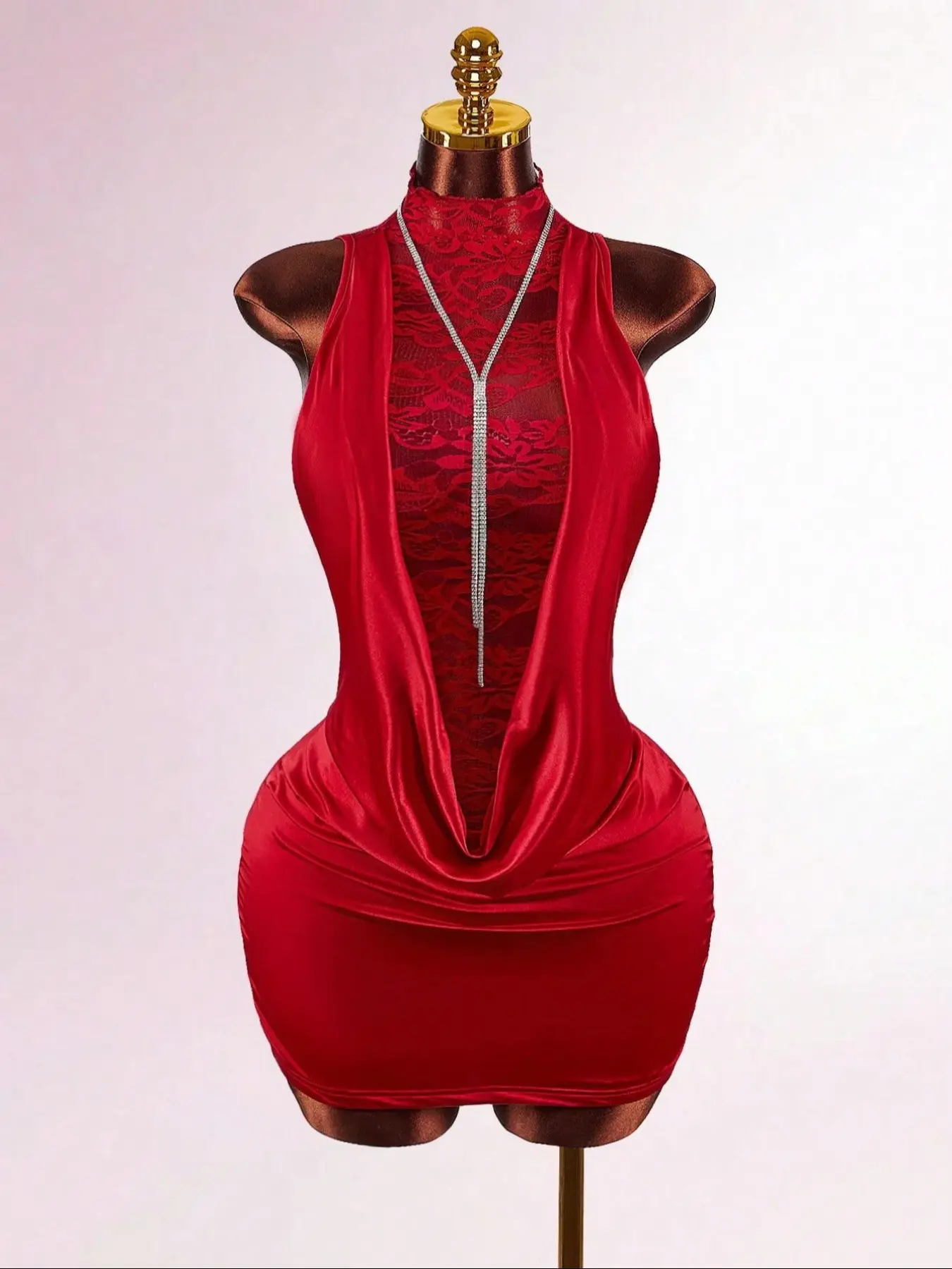 Sexy Lace Backless Cut Out Short Dress, Elegant Summer Fashion, Perfect for Parties and Events, Women's Casual Wear, Ball Party Dress, Cutout Dress