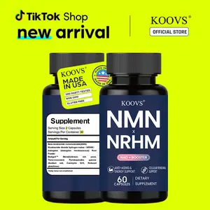KOOVS Premium NMN Supplement with NRHM | Dual NAD+ Precursors (650mg NMN + 100mg NRHM) | Enhanced with Astragalus Root, PQQ & CoQ10 for Cellular Vitality, Antioxidant Support & Cognitive Wellness | 60 Vegan Capsules, GMP-Certified, No Artificial Fillers