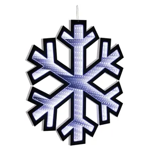 212 MAIN Melrose 94337DS 15.75 in. Acrylic UL Plug Snowflake Ekkolight, White Decorative Holiday Decoration with Classic Snowflake Shape and Endless Glow Lighting Effect