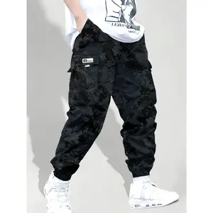 Boys overalls pants for winter cargo pants  Casual outdoor pocket sweatpants men and teenager for Fall for Daily Wear