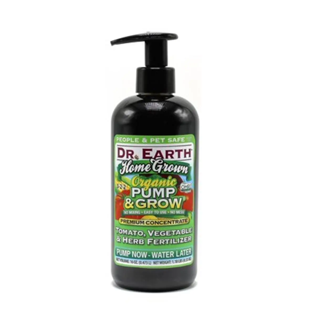Dr Earth 16 oz Organic Pump & Grow Home Grown Tomato, Vegetable & Herb Fertilizer