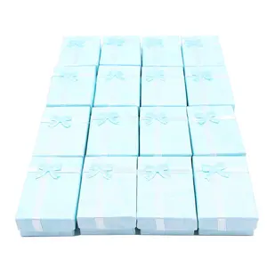 16pcs Paper Jewelry Gifts Boxes For Jewelry Display-Rings, Small Watches, Necklaces, Earrings, Bracelet Gift Packaging Box (Sky Blue)