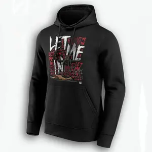 Men's WWE Bray Wyatt Let Me In Pullover Graphic Hoodie - Black Menswear, Casual Cozy Long Sleeve Wrestling Sweatshirt, The Fiend Firefly Fun House Graphic, Official Sports Fan Apparel