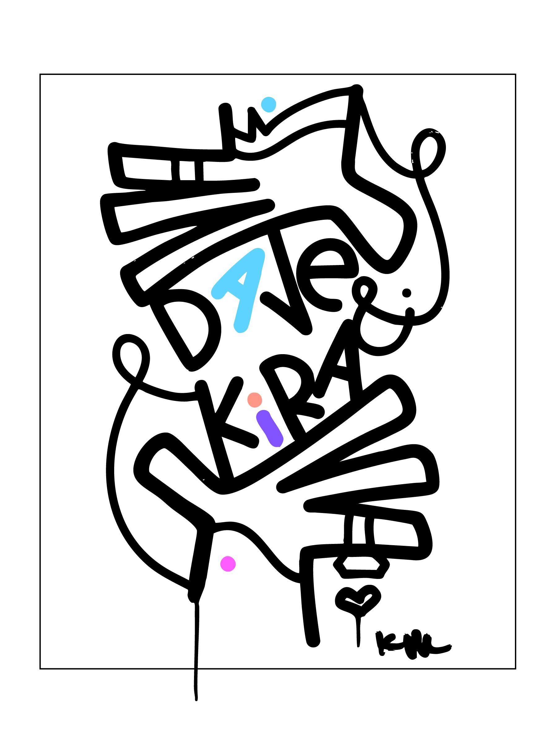 1-3 Names : ORIGINAL CUSTOM DRAWN ART by Kenton Hoppas trimmed to 24” x 30” Poster Artistic Decor Matte