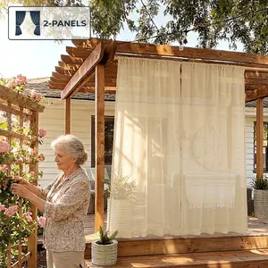 2-Pack Solid Color Outdoor Privacy Curtains, UV Protection, Fade-Resistant, Ideal for Patios and Balconies, Perfect for Porches and Outdoor Spaces