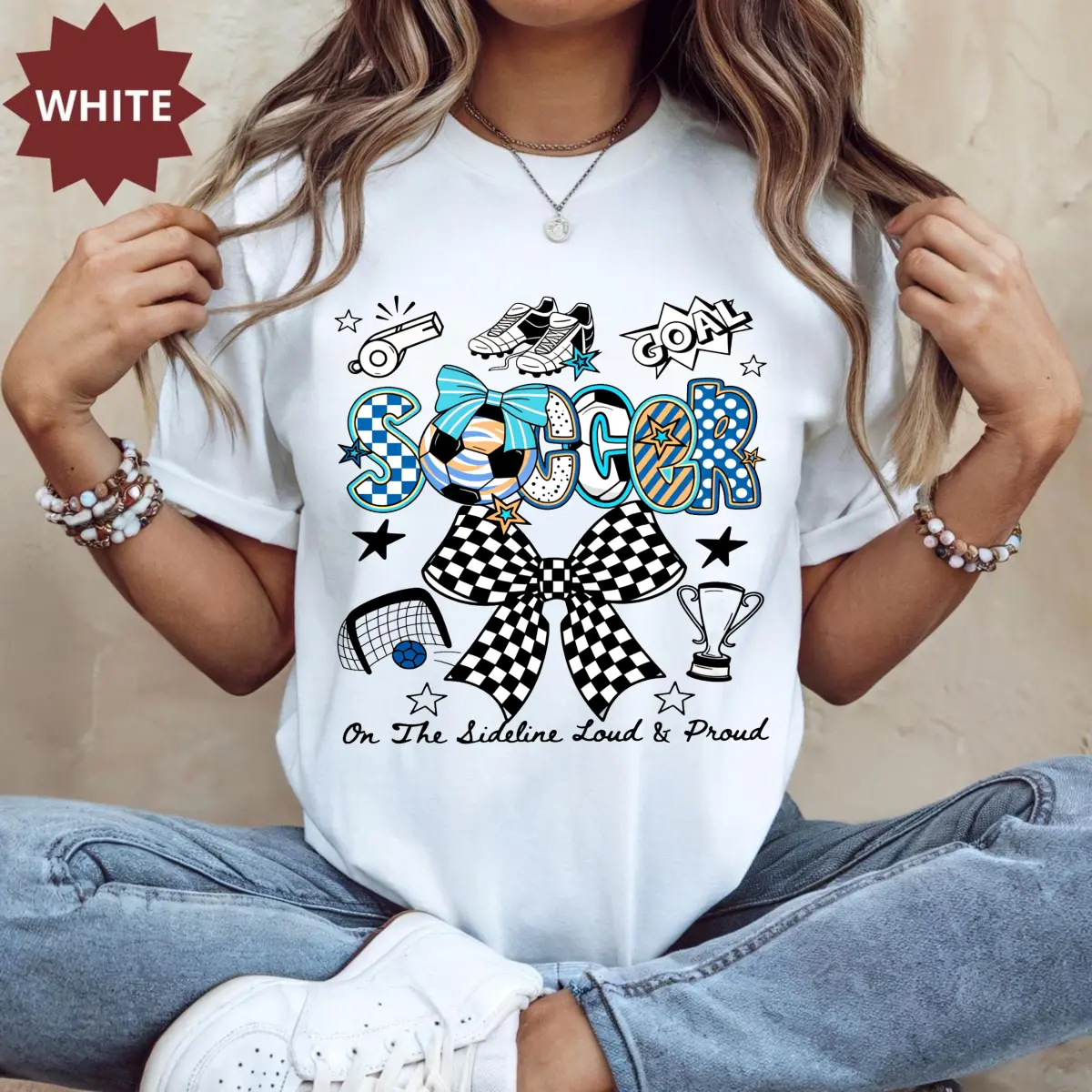 Soccer Lover shirt, Mom Soccer Shirt, Gift for Soccer Mom, Soccer Fan Gifts, Soccer Mama T-shirt, Doodle soccer shirt retro soccer shirt,Women's Casual Street Style T-Shirt
