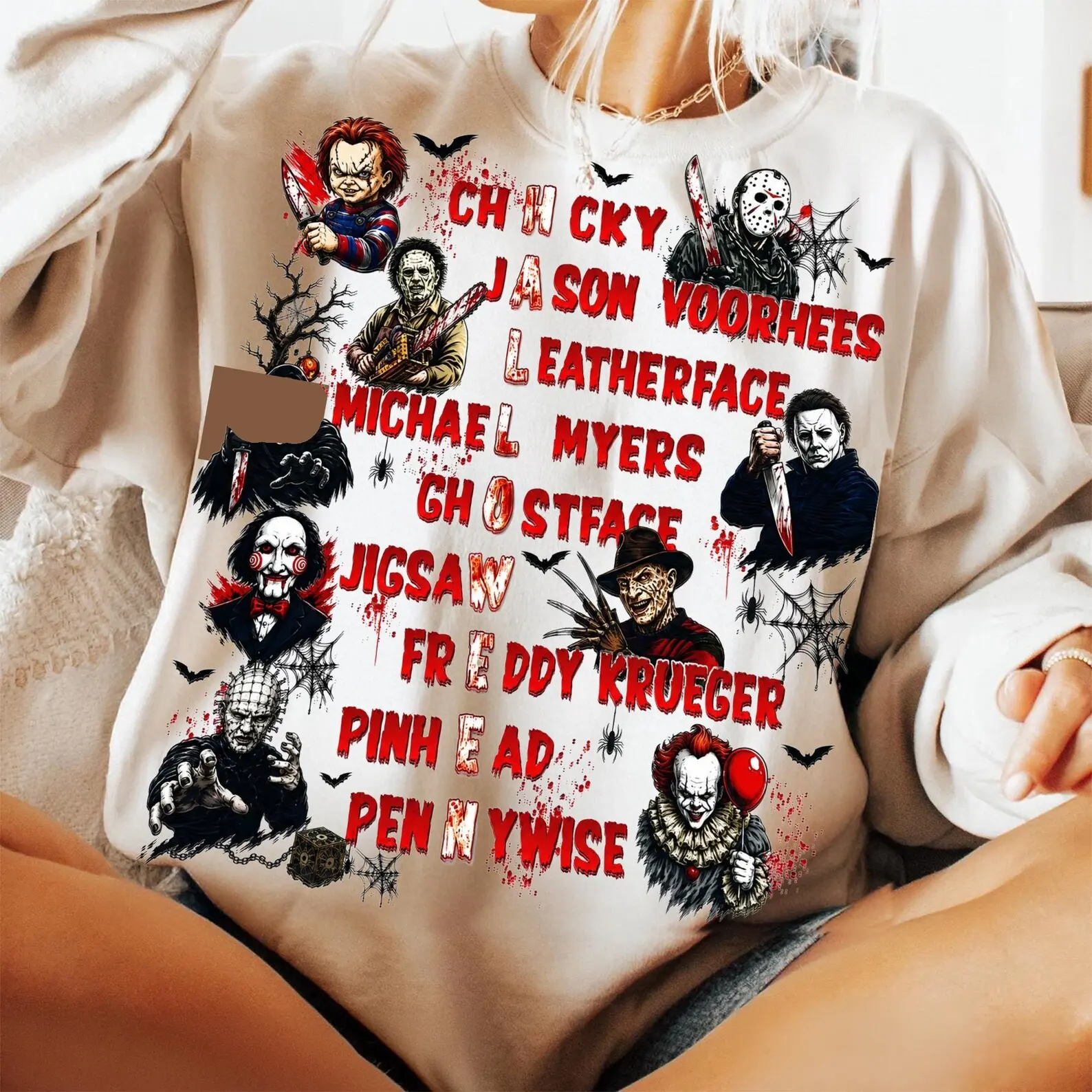 Halloween Horror Characters Sweatshirt Classic Horror Characters Scary Movi Sweatshirt.