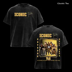 TLC Iconic Tour Shirt – 90s R&B Girl Group Concert Graphic T Shirt, Classic Cotton Unisex Tee, En Vogue Salt N Pepa Tour Style, No Scrubs Push It Free Your Mind, Vintage Hip Hop Aesthetic, 90s R&B Fan Gift