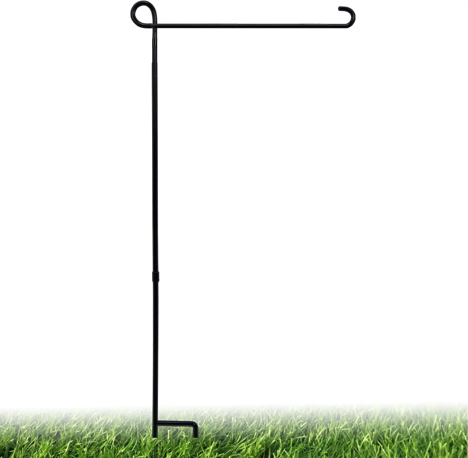 Garden Flag Holder Stand, Premium Powder-Coated Yard Flag Pole, Weather-Proof Black Metal Flagpole for Winter Garden Flag, Christmas Garden Flag, American Flag, Outdoor Garden Decor Decoration