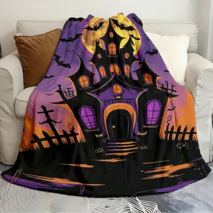 Trendy Blanket Haunted House Under a Full Moon Exquisite Quilts Suitable for living room bedroom bed sofa picnic blanket