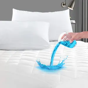 GRT Cooling Waterproof Mattress Pad, 100% Waterproof Quilted Fitted Mattress Protector, Noiseless Hollow Cotton Mattress Cover, Fitted 8"-19" Deep, Dust Proof