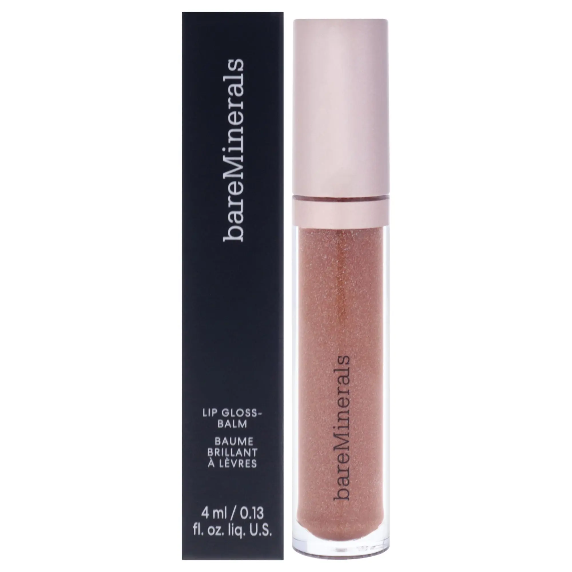 bareMinerals Adventure Women's Glossy Lightweight Compact Lip Gloss Balm, 0.13 oz Makeup for Everyday Wear, Natural Shine