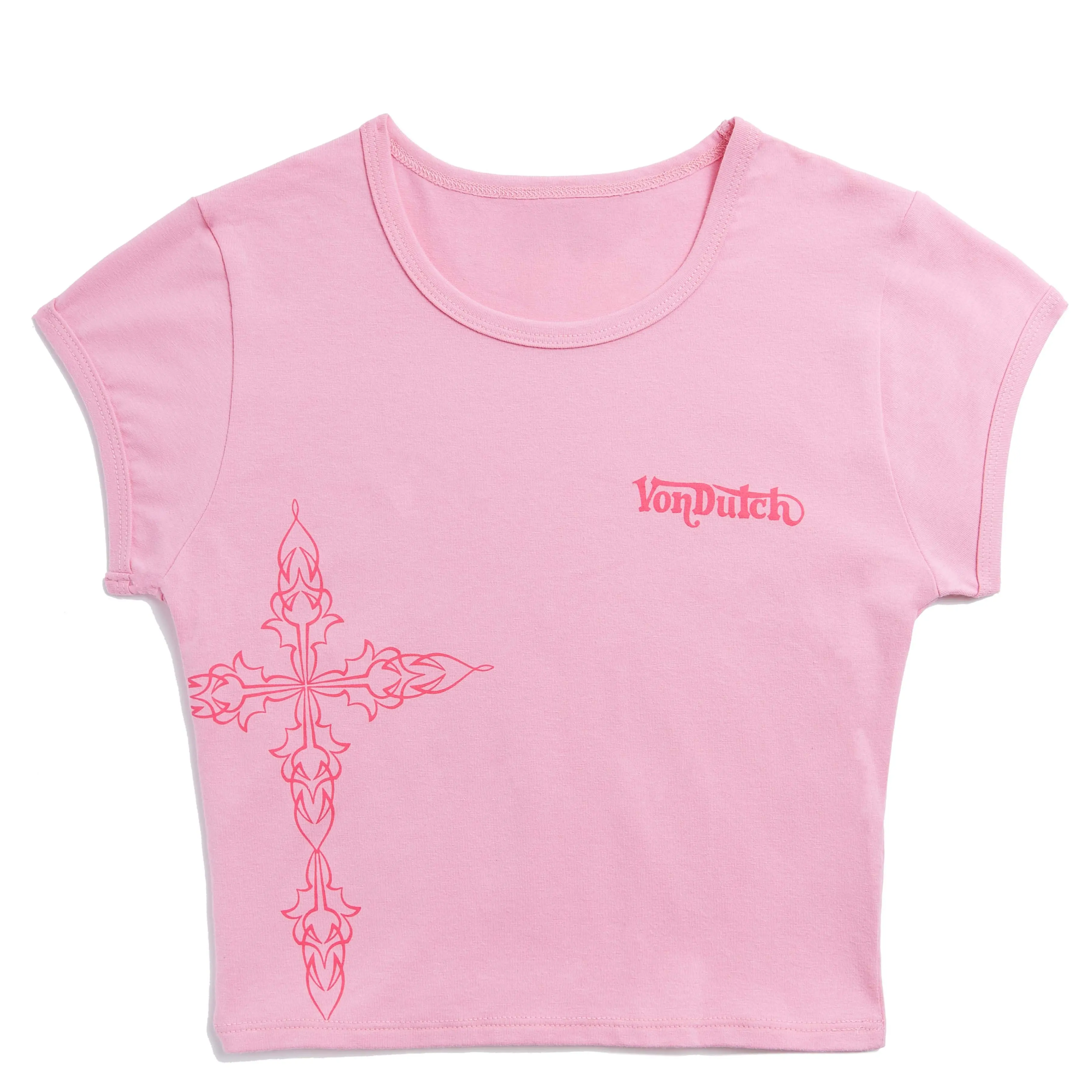Von Dutch Pink Chopper Cross Baby Tee