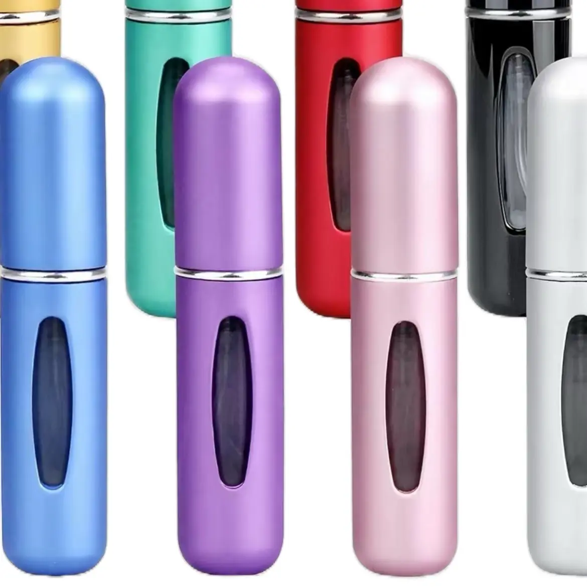 8 Pcs of 5ml Portable Mini Refillable Perfume Atomizer Bottle Refillable Perfume Spray Scent Pump Case Gift Fragrance Canister Transparent Set