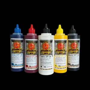 Dynamite DTF Ink for DTF Printers,Epson Printer, (5)- 250ml bottles CMYK+W.