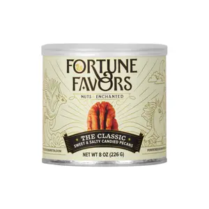 Fortune Favors Candied Pecans 8oz each- Sweet Salty Spicy Crunchy Nuts Snack,All Natural No Preservatives, Golden Pecans 50 Less Sugar Perfect Gifting