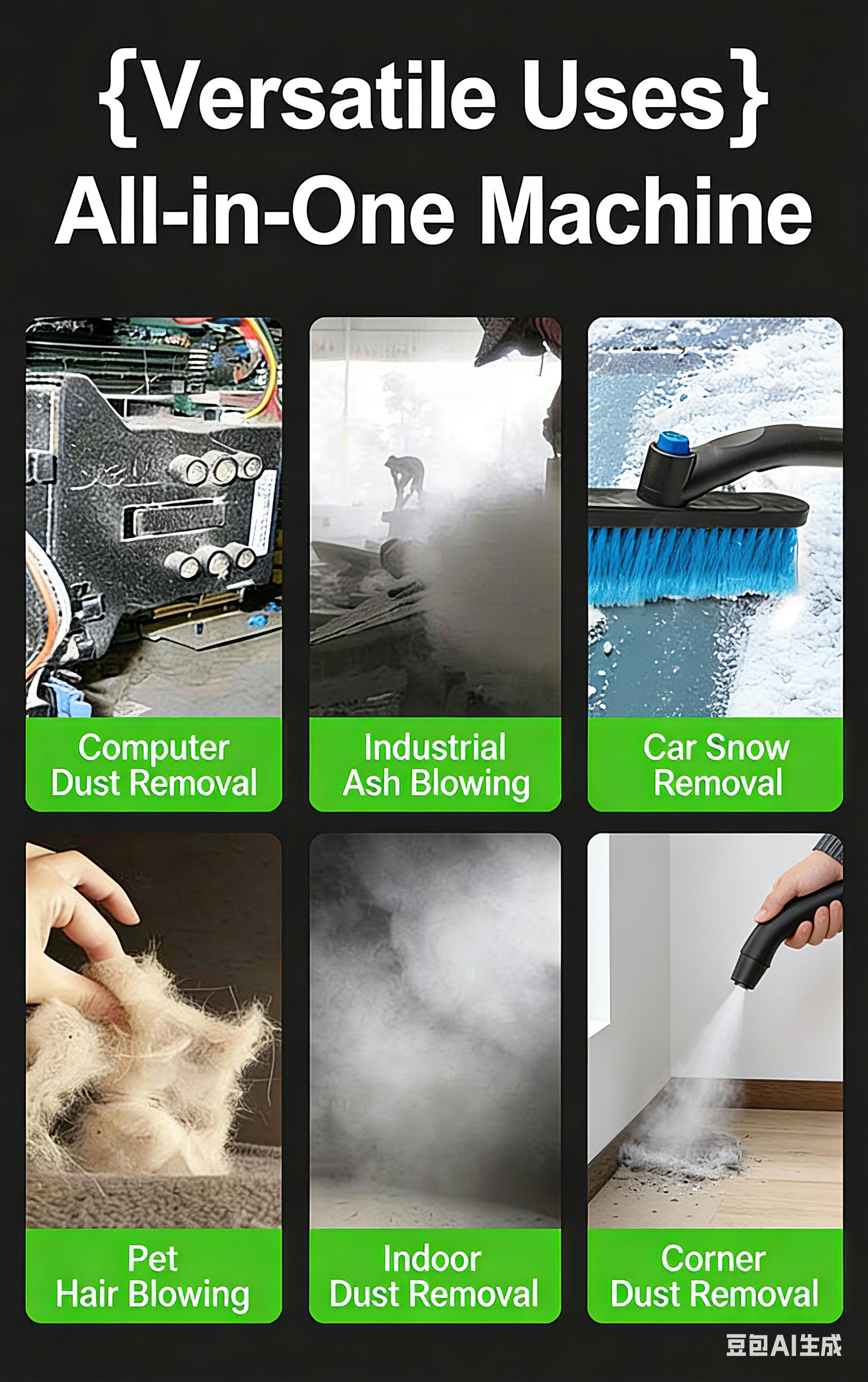 Cordless Lithium-Ion Blower: High-Velocity Turbo Fan & Ducted Air Blaster—Industrial-Grade Dust Removal, Snow Clearing, and Powerful Airflow—Handheld Rechargeable Unit for Both Home and Outdoor Use