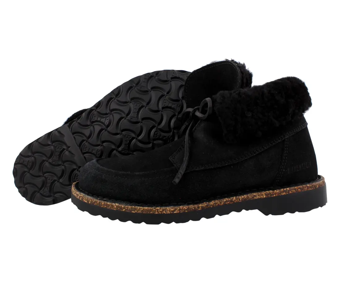 Men's-Women's Birkenstock Bakki Suede Slip-On Ankle Boots, Medium (B,M) Fit Insulated Winter Footwear with Cork Footbed, Shearling Lining