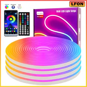 33Ft Neon Rope Lights,Flexible Led Rope Lights Control with App/Remote,Multiple Modes Rope Lights,IP65 Outdoor RGB Led Neon Lights Waterproof,Music Sync Gaming Led Neon Light Strip for Bedroom Decor