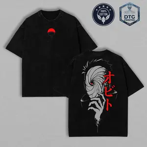Obito Uchihaa Washed Tee – Unisex Oversize Anime T-Shirt Menswear Top