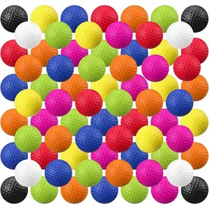 24 high-bounce foam golf practice balls, offering a realistic feel and flight performance. Ideal for indoor or outdoor backyard golf practice, suitable for beginners and as pet toys.