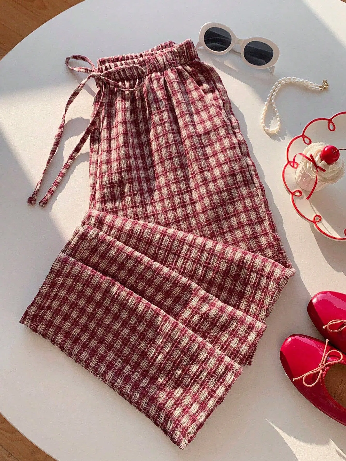 Amber Plaid Wide Leg Pants