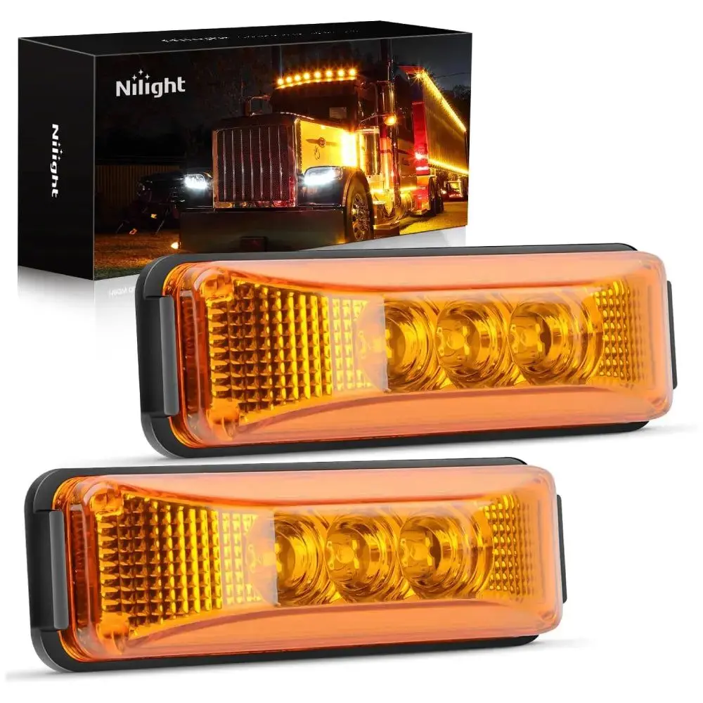 Nilight 3.9 Inch Amber LED Fender/Side Marker Light (Pair)