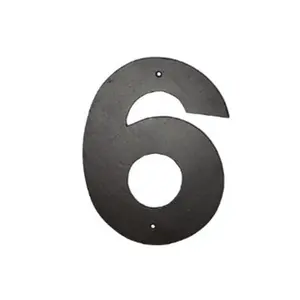212 MAIN 10 in. Helvetica Modern Font Individual Aluminium Metal House Number 6, Home Decor Signage with Mount Kit for Home ID Decoration