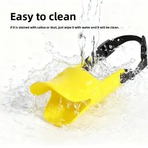 Premium Dog Muzzle Anti-Bite Breathable Silicone Adjustable Strap Anti-Destructive for Pet Lovers Dog Bite Control Yellow Duck Design Dog Mask