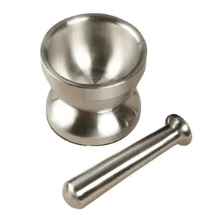 Stainless Steel Mortar and Pestle, Pill Crusher, Spice Crusher, Non-Slip Base Grinding Herb Spice, Kitchen Spice Herb Pesto Crusher