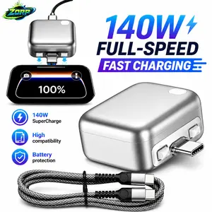 ZORP Automatic Power-Off Charger Adapter, 140W Type-C Fast Charging Split Charger, Physical Power-Off, Automatically Cuts Off Power After Fully Charged to Protect Battery, Type-C Interface Compatible with iPhone 17/16/15, Laptops, and Tablets